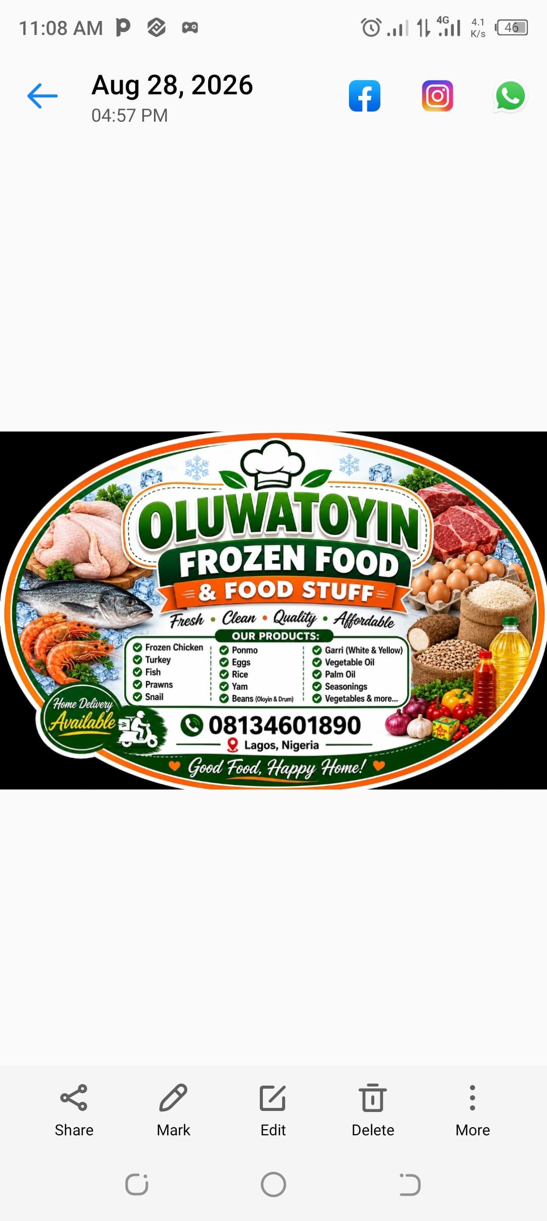 Oluwatoyin frozen food nd food stuff